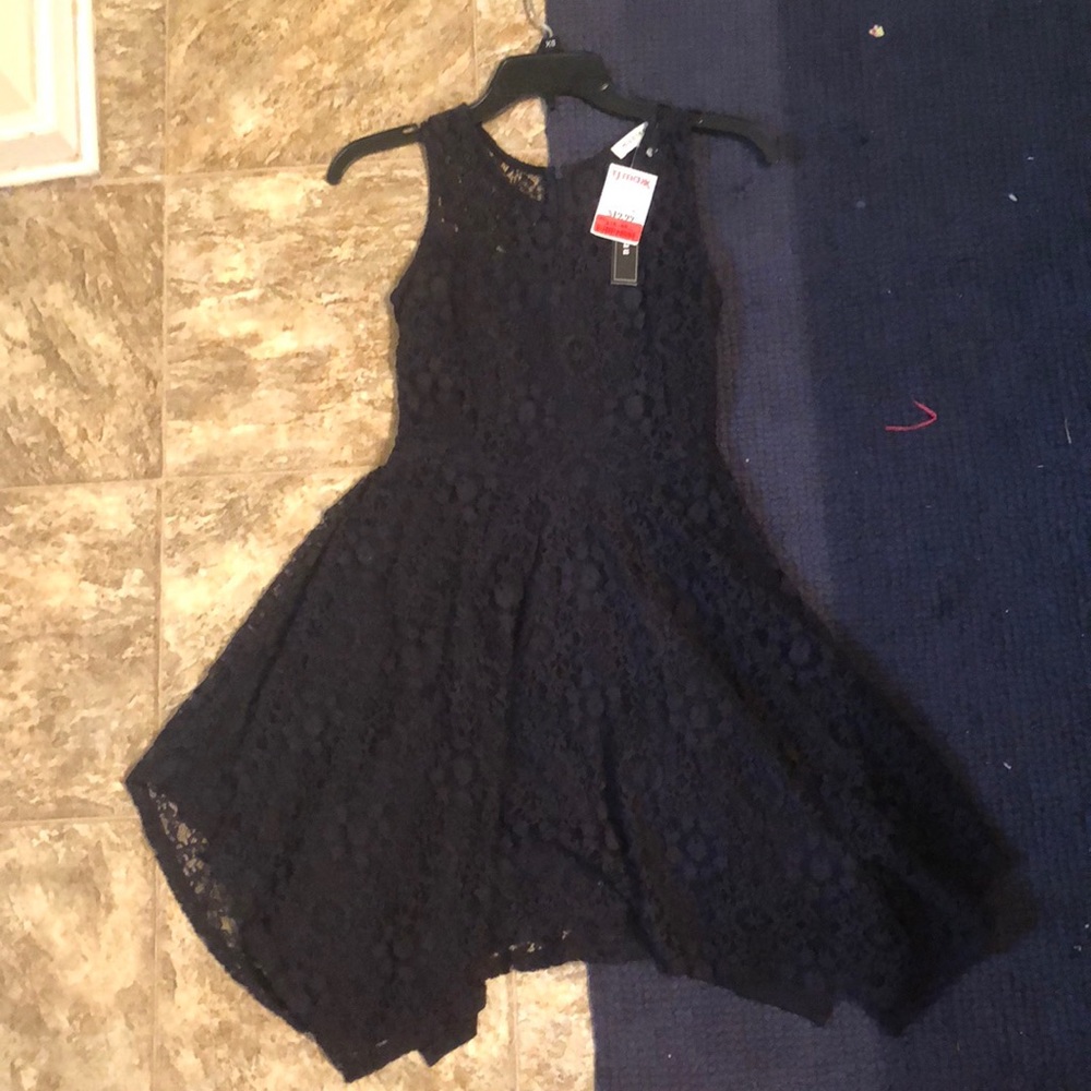 Lace navy blue dress